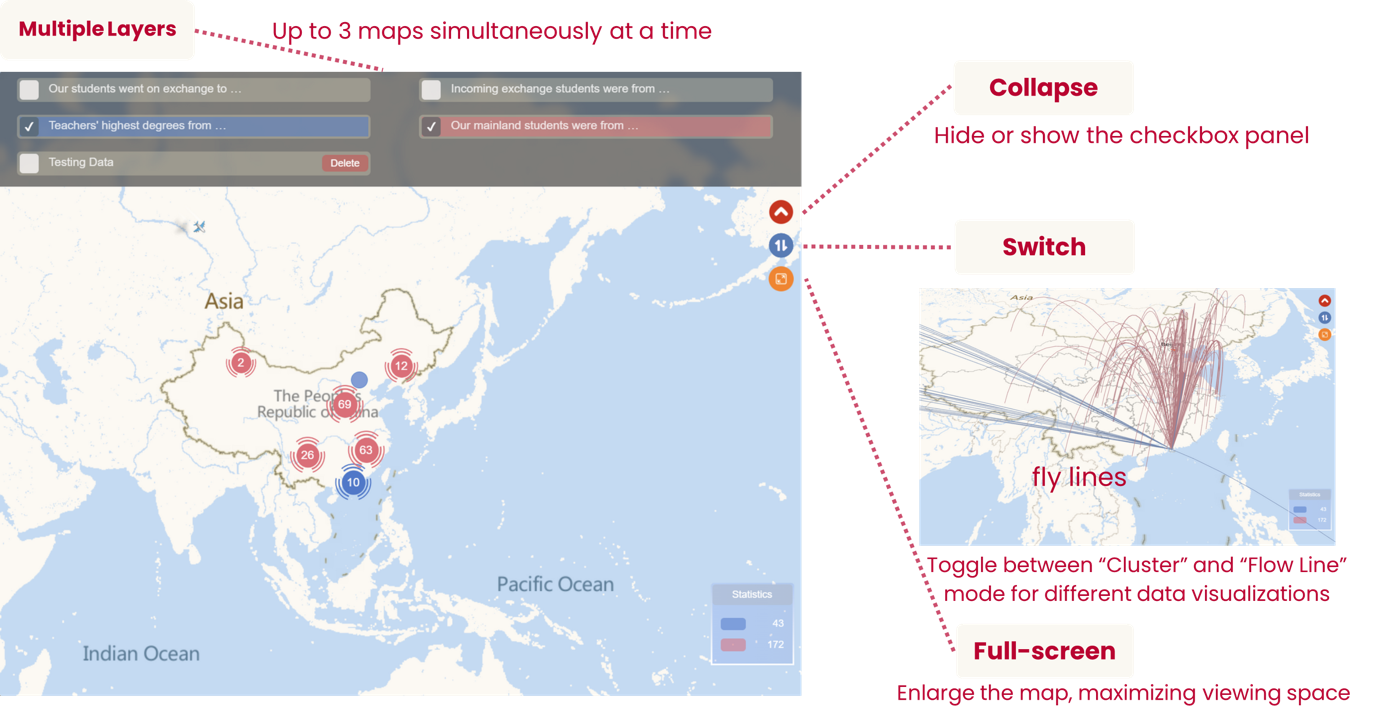 Annotated features of the original version